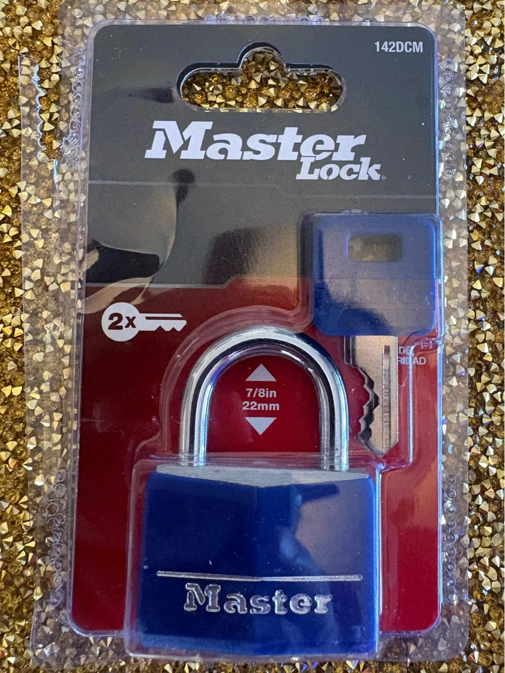 Master Lock NWT Blue Steel Padlock with 2 Keys